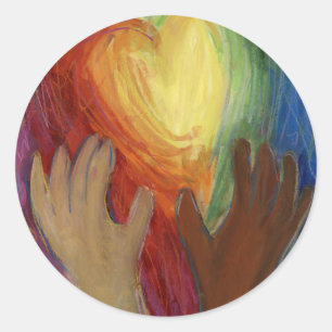Hearts & Hands Love Diversity Art Decal Stickers