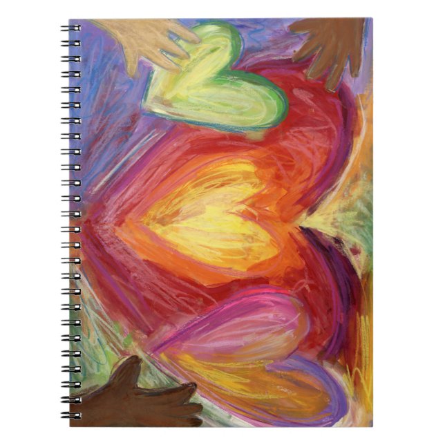 Hearts & Hands Love Diversity Art Notebook Journal (Front)