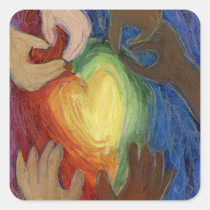 Hearts & Hands Love Diversity Art Sticker Decals