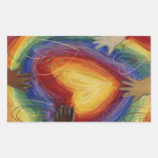 Hearts & Hands Love Diversity Art Sticker Decals