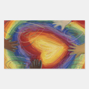 Hearts & Hands Love Diversity Art Sticker Decals