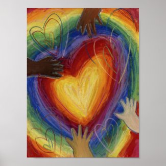 Hearts & Hands Love Painting Art Poster Print