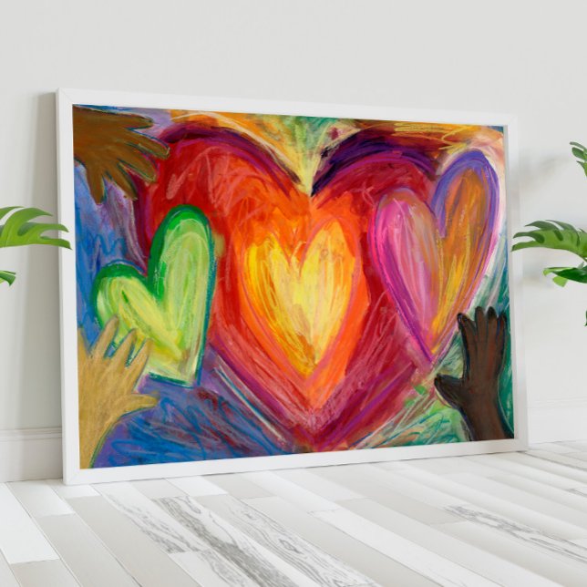 Hearts & Hands Love Painting Art Poster Prints (Creator Uploaded)