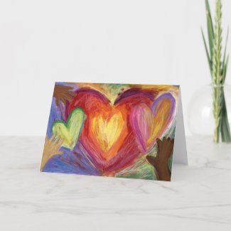 Hearts & Hands Love Painting Custom Greeting Card