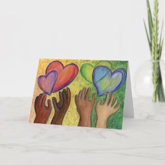 Hearts & Hands Love Painting Custom Note Art Card