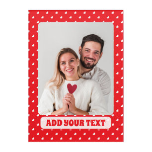 Hearts Happy Valentine’s Day Modern Love Pattern Acrylic Print
