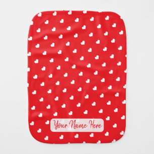 Hearts Happy Valentine’s Day Modern Love Pattern Baby Burp Cloth