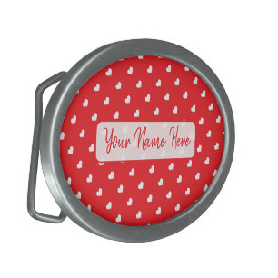 Hearts Happy Valentine’s Day Modern Love Pattern Belt Buckle