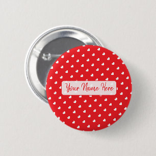 Hearts Happy Valentine’s Day Modern Love Pattern Button