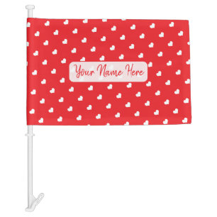 Hearts Happy Valentine’s Day Modern Love Pattern Car Flag
