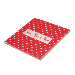 Hearts Happy Valentine’s Day Modern Love Pattern Ceramic Tile