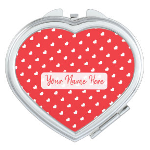 Hearts Happy Valentine’s Day Modern Love Pattern Compact Mirror