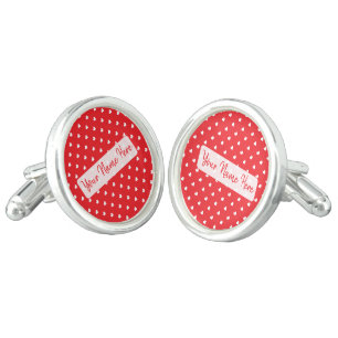Hearts Happy Valentine’s Day Modern Love Pattern Cufflinks