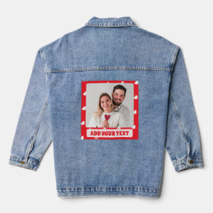 Hearts Happy Valentine’s Day Modern Love Pattern Denim Jacket