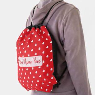 Hearts Happy Valentine’s Day Modern Love Pattern Drawstring Bag