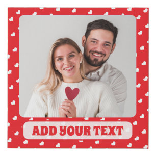 Hearts Happy Valentine’s Day Modern Love Pattern Faux Canvas Print