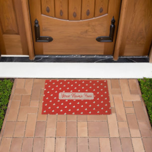 Hearts Happy Valentine’s Day Modern Love Pattern Fiber Doormat