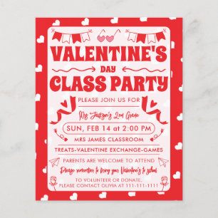 Hearts Happy Valentine’s Day Modern Love Pattern Flyer