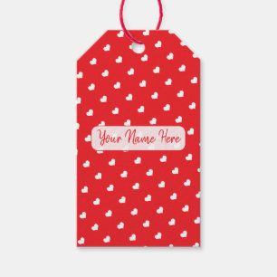 Hearts Happy Valentine’s Day Modern Love Pattern Gift Tags