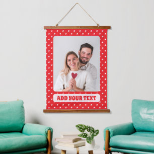 Hearts Happy Valentine’s Day Modern Love Pattern Hanging Tapestry