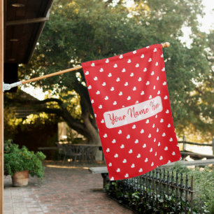 Hearts Happy Valentine’s Day Modern Love Pattern House Flag