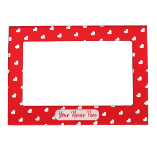 Hearts Happy Valentine’s Day Modern Love Pattern Magnetic Frame