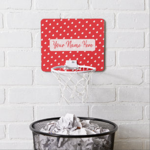 Hearts Happy Valentine’s Day Modern Love Pattern Mini Basketball Hoop