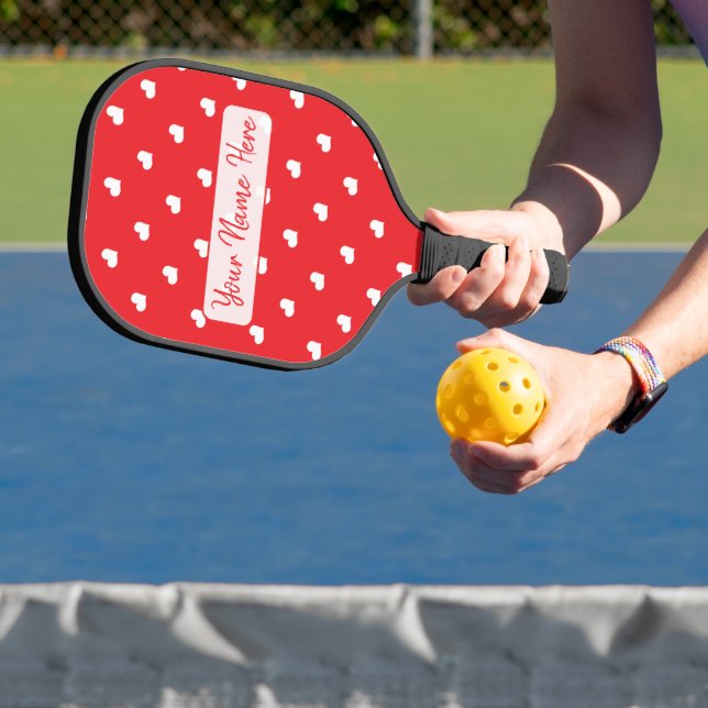 Hearts Happy Valentine’s Day Modern Love Pattern Pickleball Paddle (Insitu)