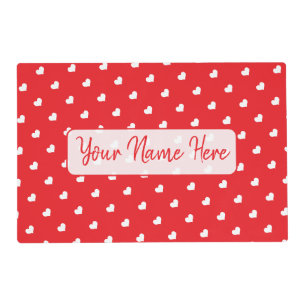 Hearts Happy Valentine’s Day Modern Love Pattern Placemat