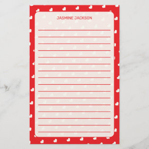 Hearts Happy Valentine’s Day Modern Love Pattern Stationery