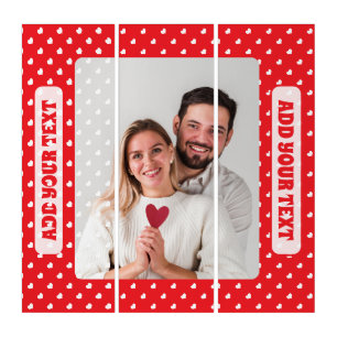 Hearts Happy Valentine’s Day Modern Love Pattern Triptych