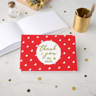 Hearts Happy Valentine's Day Modern Love Pattern Foil Guest Book