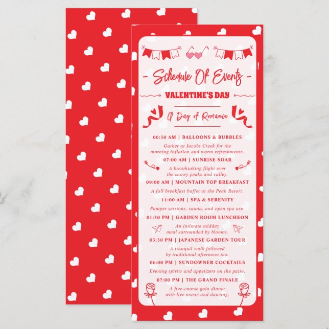 Hearts Happy Valentine's Day Modern Love Pattern Program (Front/Back)
