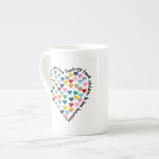 Hearts Heart Teachers Bone China Mug