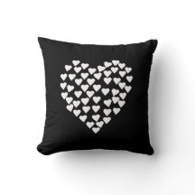 Hearts Heart White on Black