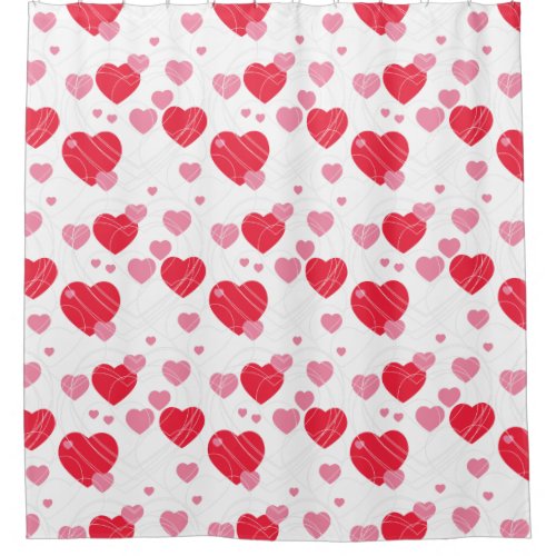 Hearts hearts hearts clearly shower curtain