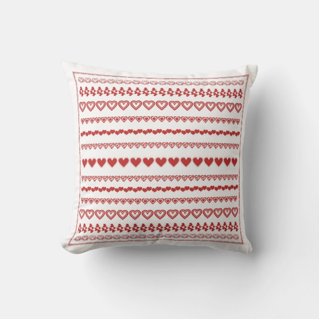 Hearts Hearts Hearts Love Throw Pillow (Front)