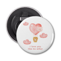 Hearts Hot Air Balloon Valentine Personalized  Bottle Opener