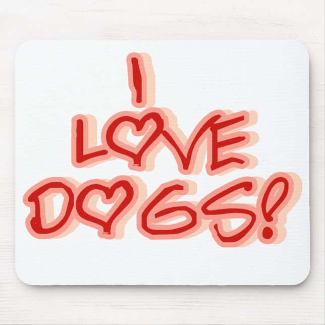 Hearts I Love Dogs Mouse Pad (Front)