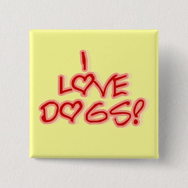 Hearts I Love Dogs Tshirts and Gifts Button (Front)