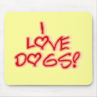 Hearts I Love Dogs Tshirts and Gifts Mouse Pad