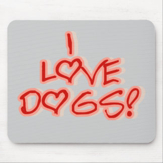 Hearts I Love Dogs Tshirts and Gifts Mouse Pad
