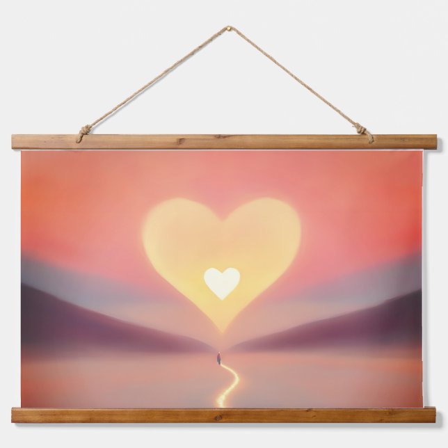 Heart's Illumination: Follow Your Inner light Hanging Tapestry (Front)