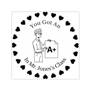 Hearts in a Circle, Male Teachers A+ Self-inking Stamp