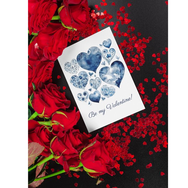 Hearts in Delft Blue, valentine  Postcard (Creator Uploaded)