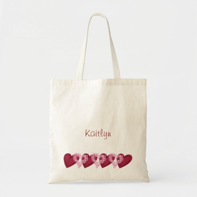 Hearts In Heart Personalized Budget - Tote Bag (Front)