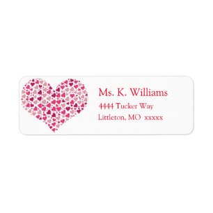 Hearts in Heart Return Address Labels