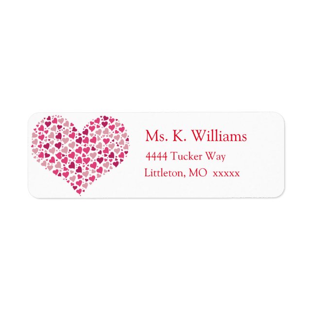 Hearts in Heart Return Address Labels (Front)