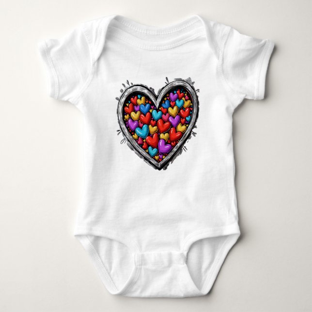Hearts in Hearts  Baby Bodysuit (Front)