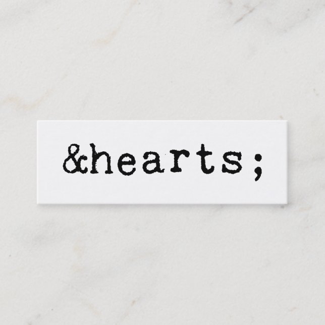 Hearts in HTML Mini Business Card (Front)